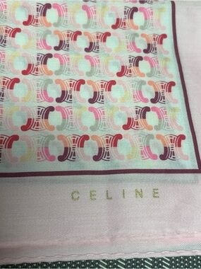 Pink Multicolor Signature Pattern Cotton Handkerchief